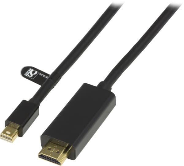 DELTACO kaapeli Mini DisplayPort - HDMI, ääni, Full HD 60Hz, 2m