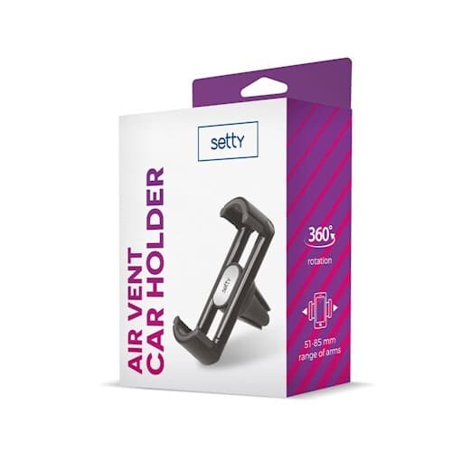 Setty bilholder til ventilationsgitter, til smartphones 5.1 - 8.5 cm