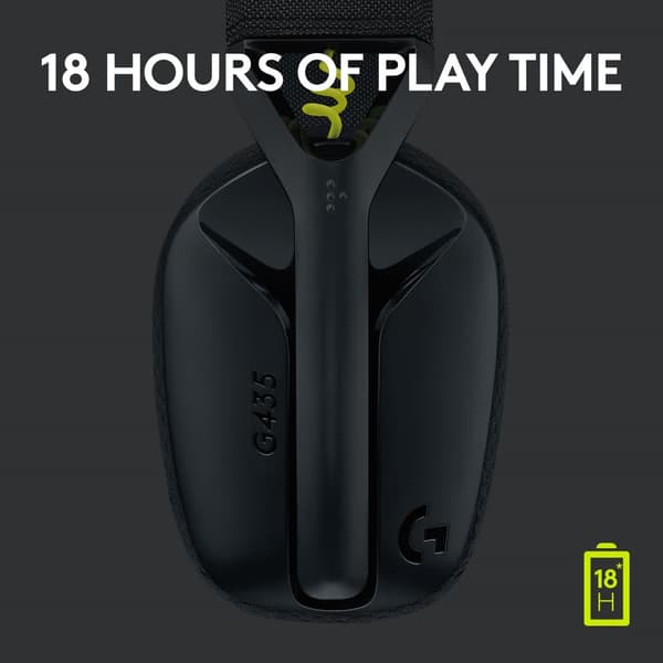 Logitech G435 LIGHTSPEED Wireless Gaming Headset, Black