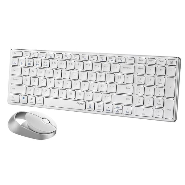 Rapoo Tangentbord/Mus-set 9750M Multi-Mode Trådlöst Vit