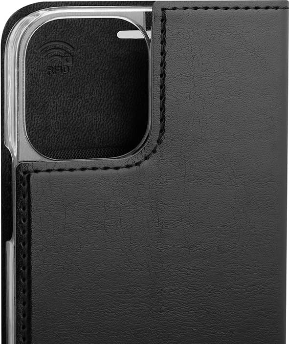 Wave BookCase Fodral, iPhone 12 Pro / iPhone 12, svart