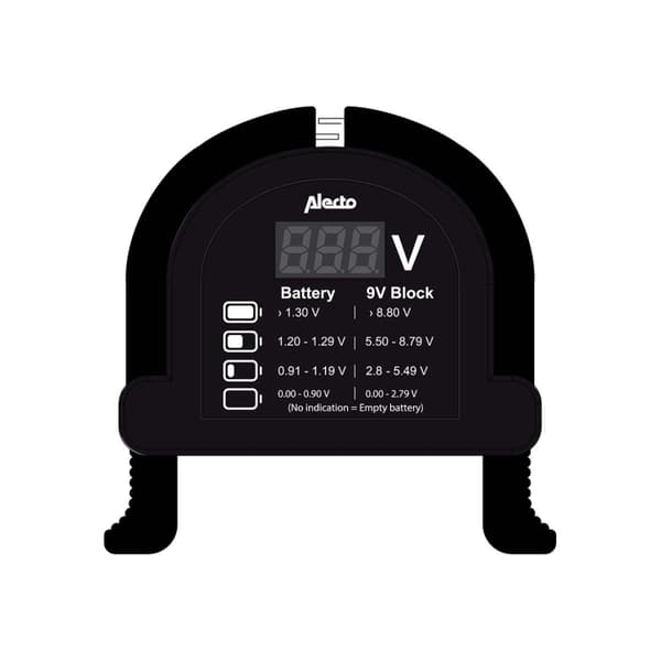 Alecto Batteritester for AA-AAA-C-D-9V (PP3)-knappcelle