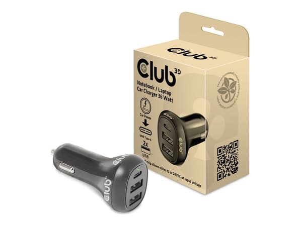 Club 3D 36Watt strömadapter för bil