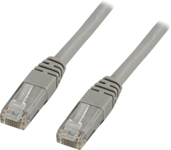 DELTACO U/UTP Cat6 patchkabel, LSZH (Low smoke zero halogen), 0,75m, g