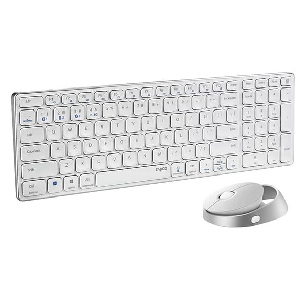 Rapoo Tastatur/Musesett 9750M Multi-Mode Trådløst Hvit