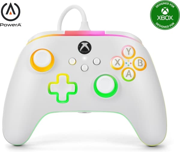 PowerA Lumectra Advantage kablet kontroller, hvit, Xbox / PC