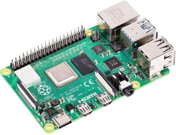 Raspberry Pi 4 Model B, 4 GB RAM, USB-C, dobbel Micro HDMI