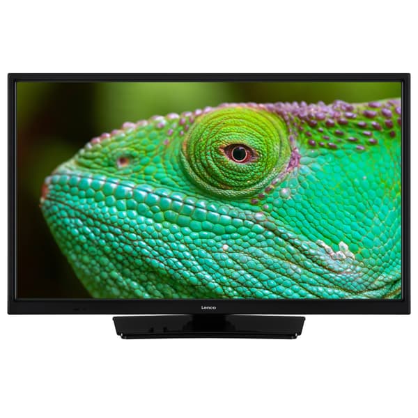 Lenco 24 tommer HD LED TV med DVB-T2 DVB-C DVB-S2 12V Sort