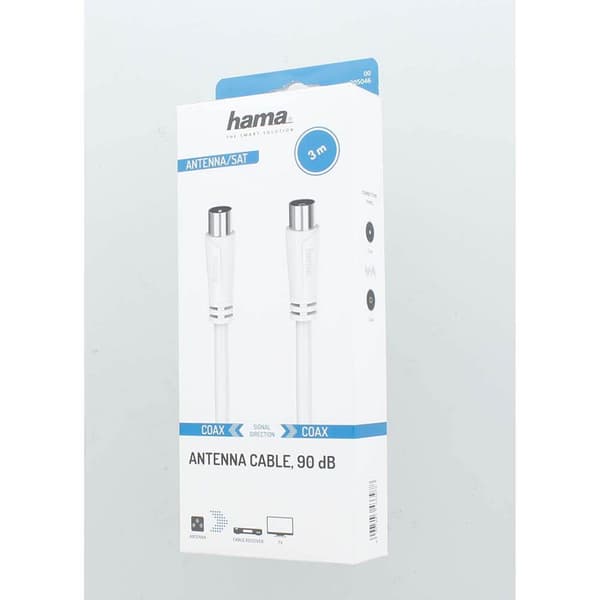 Hama Antennekabel 90dB 3,0m Hvit