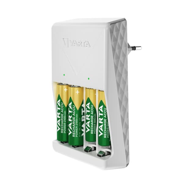 Varta Plug Charger, inkluderer 4x AA 2100 mAh