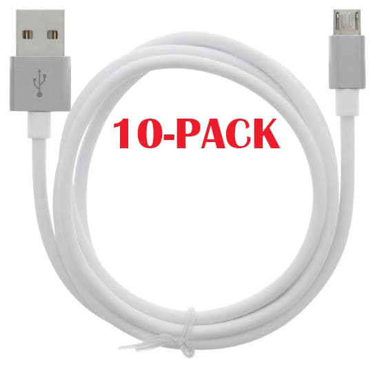 10-PACK kabel USB-A - MicroUSB 2,4A, 1 m, hvit