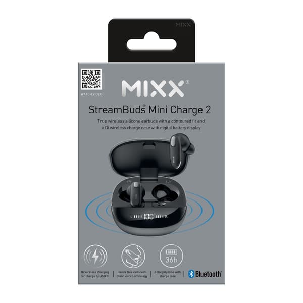 MIXX Høretelefoner Mini Charge 2 In-Ear Tws Qi Sort