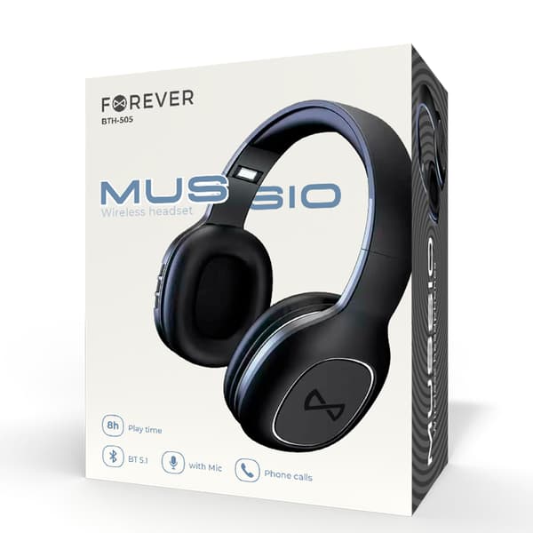 Forever BTH-505 Trådlöst headset, On-ear, Svart