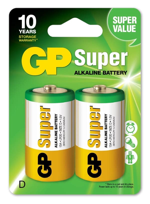 GP Super Alkaline D 2-pakkaus (B)