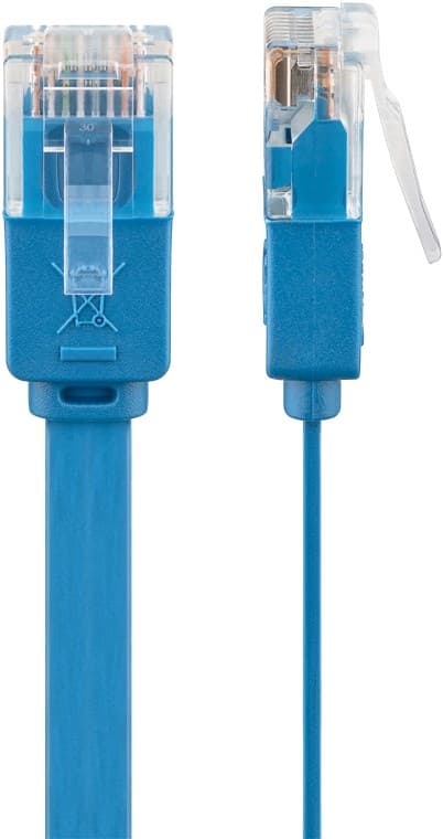 Goobay CAT 6 platt patchkabel, U/UTP, blå kopparledare (CU)