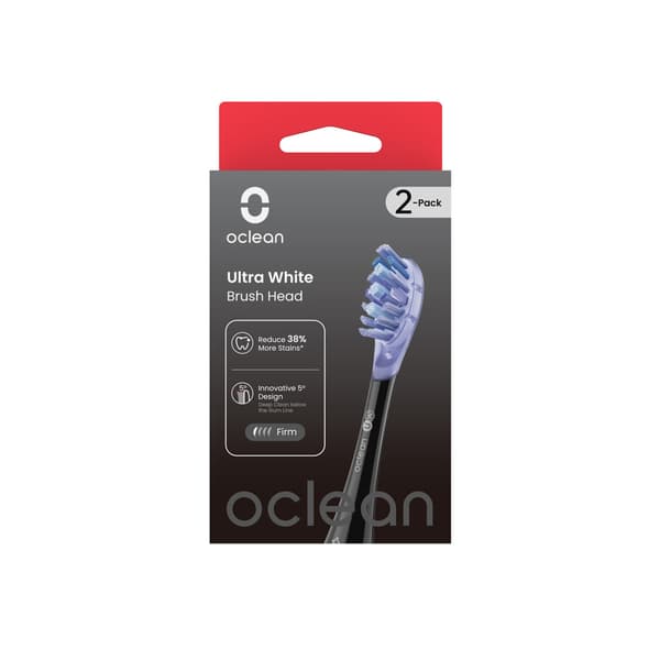 Oclean Børstehoveder Ultra White 2-Pak Sort