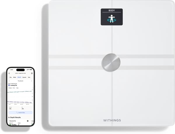 Withings Body Comp White kropsanalysevægt med wifi-forbindelse