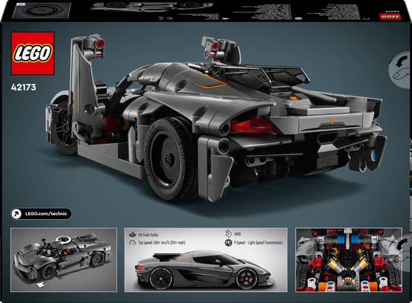 LEGO Technic 42173 - Grå hyperbil Koenigsegg Jesko Absolut