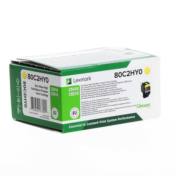 Lexmark Toner 80C2HY0 802 Gul High Yield, Return