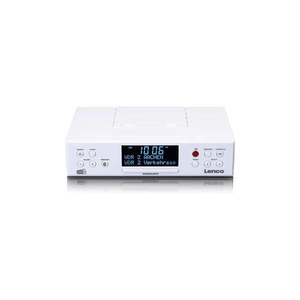 Lenco DAB+/FM köksradio med Bluetooth® LED-belysning och timer Vit