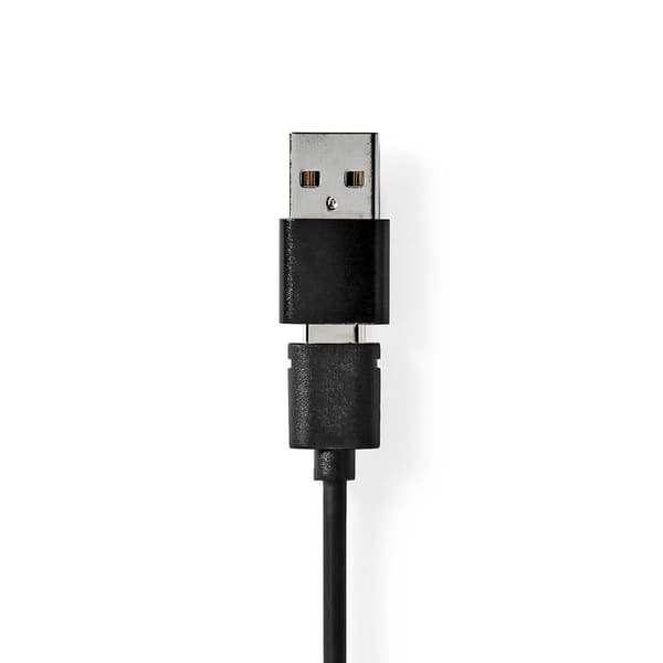 Nedis PC Headset | On-Ear | Stereo | USB Type-A / USB Type-C™ | Fold-Away Microphone | Black