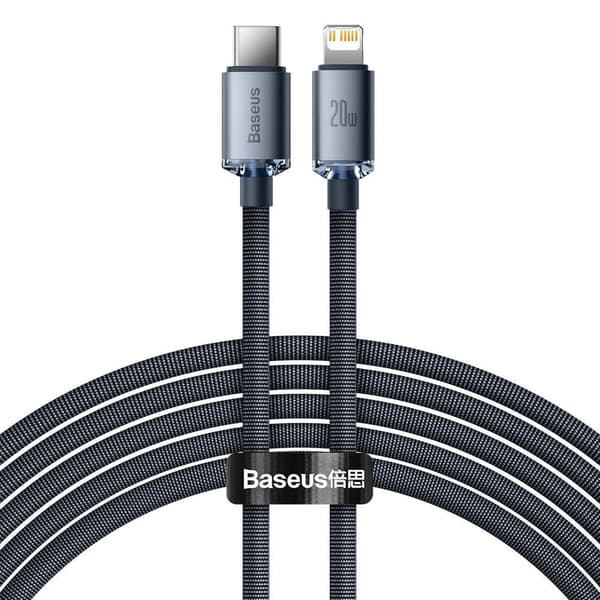 Baseus Crystal Shine USB-C til Lightning kabel 20W 2m sort