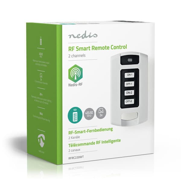 Nedis RF-fjernkontroll | 2 Kanaler | Programmerbare knapper