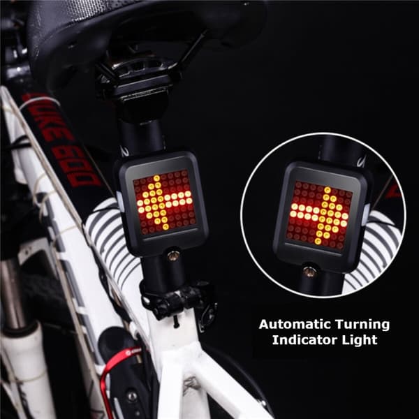 Smart automatisk sykkelbaklys med lasersensor og 64 stk LED