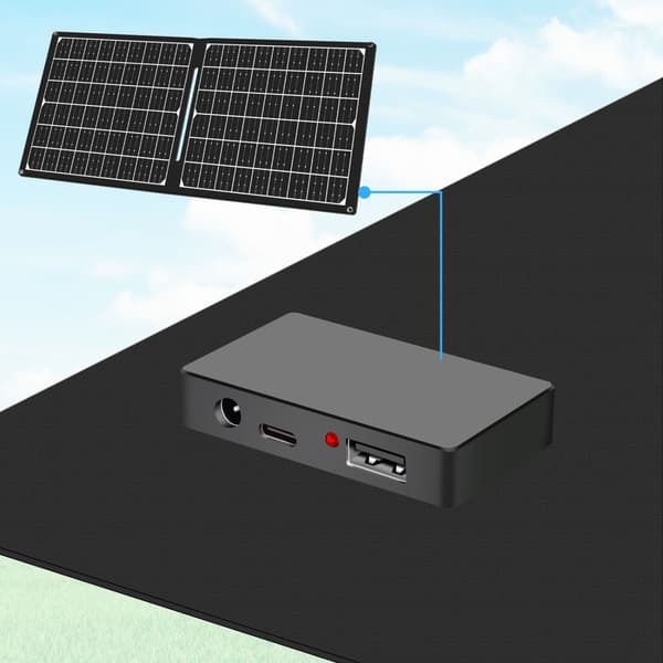 LogiLink Vikbar solcellspanel med USB-laddare 1x USB-C, 1 x USB-A 30W