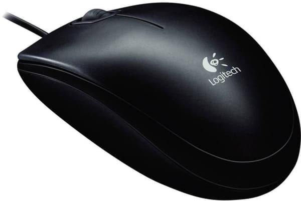 Logitech B100 optisk USB-mus, 800 dpi, 180 cm kabel, svart