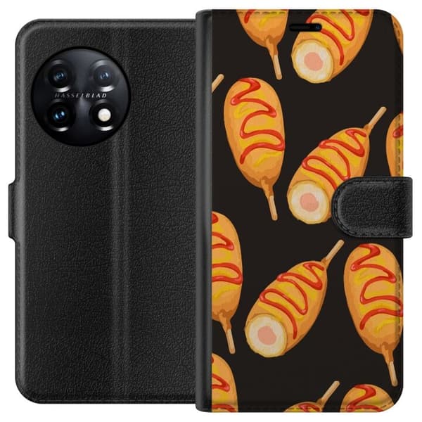 Tegnebogsetui til OnePlus 11 med Kyllingedrumstick motiv