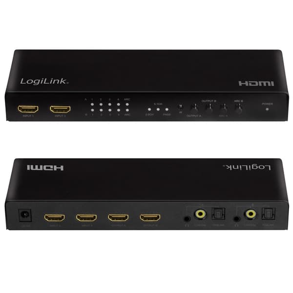 LogiLink HDMI Matrix Switch 4K/60Hz ARC HDCP HDR CEC
