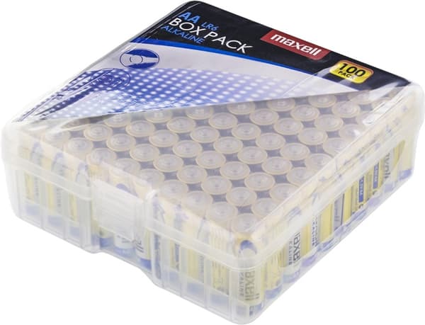 Maxell Box Pack, LR06 / AA batterier, alkaline, 1,5V, 100-pack