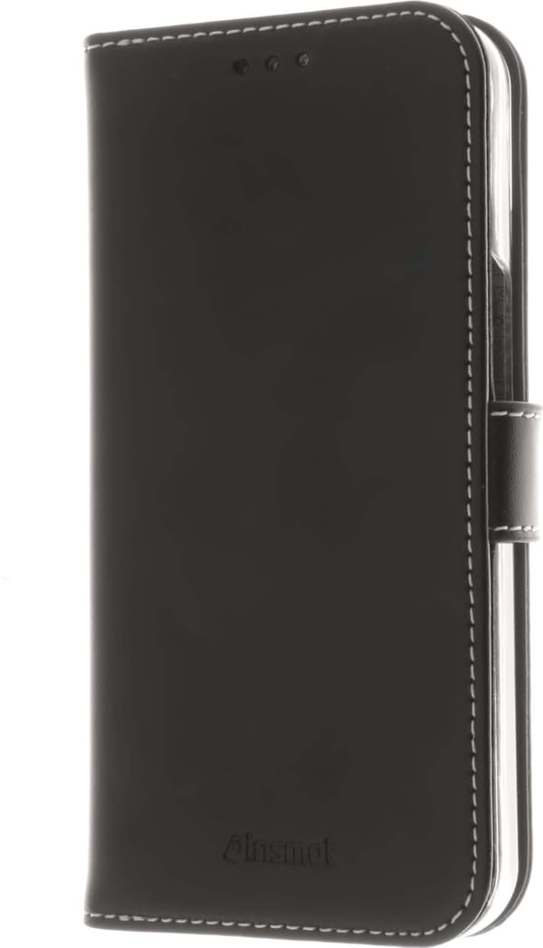 Insmat Exclusive Flip Case pungetui, iPhone 14, sort