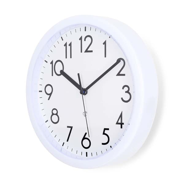 Nedis Väggklocka | Diameter: 220 mm | Plast | Vit