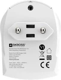 SKROSS Reiseadapter Europa til 2x USB-A