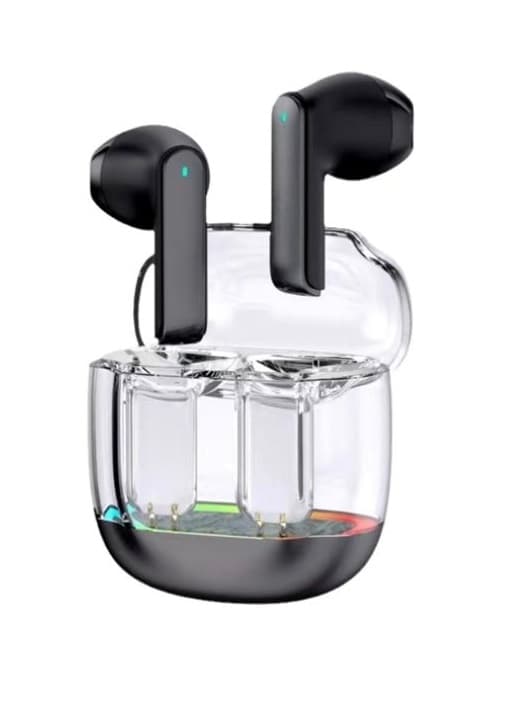 True Wireless Bluetooth -kuulokkeet läpinäkyvällä LED-kotelolla