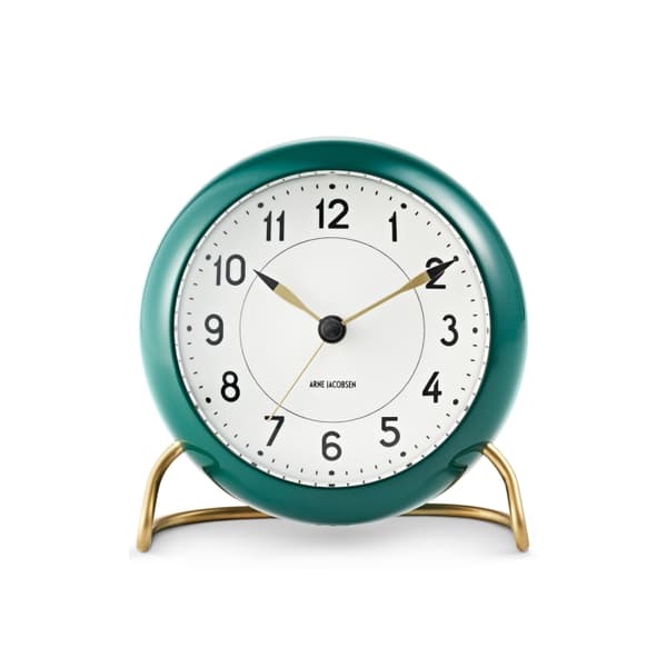 Arne Jacobsen Clocks Arne Jacobsen – Station bordsklocka – Ø11 cm – Grön & vit