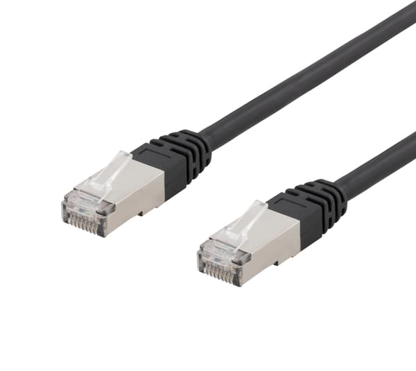 Deltaco S/FTP Cat6 patch cable, 1.5m, 250MHz, UV resistant, black