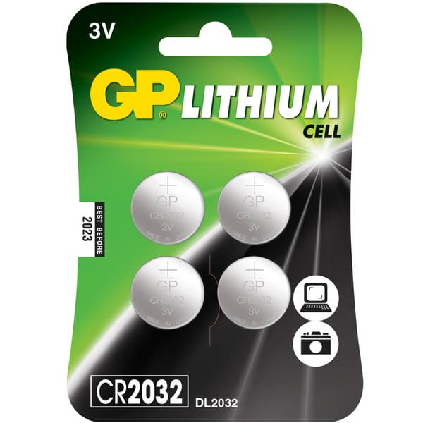 GP CR2032 3V knappcelle 4-pakning