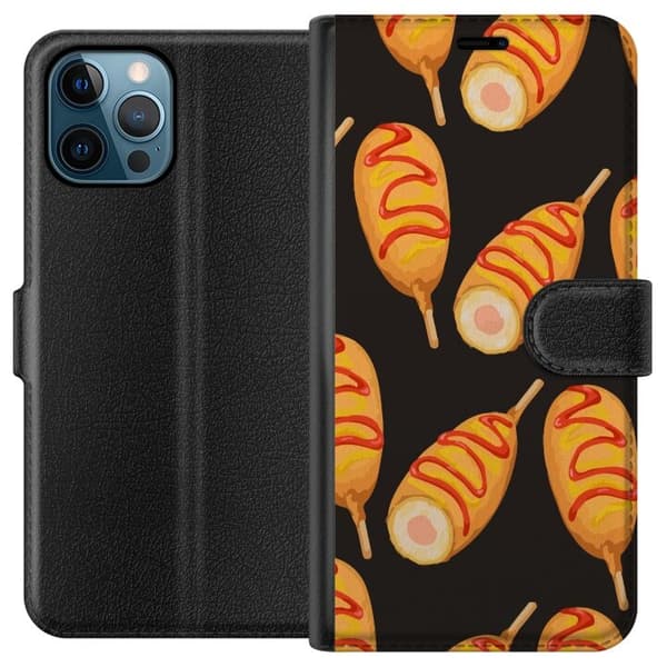 Tegnebogsetui til Apple iPhone 12 Pro Max med Kyllingedrumstick motiv