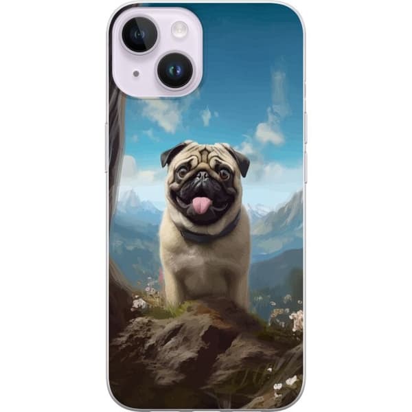 Mobilskal till Apple iPhone 14 Plus med Glad Hund motiv