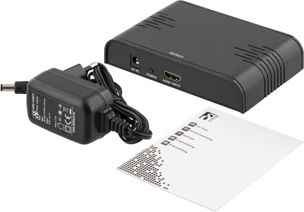 DELTACO Signalkonverter, HDMI til SCART, PAL, sort