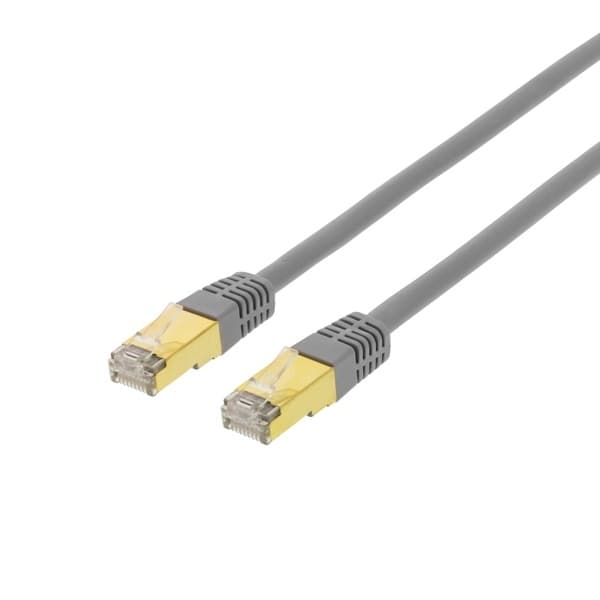 DELTACO S/FTP Cat7 patchkabel 0,5m LSZH (halogenfri), grå (STP-70)