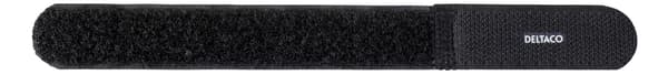 DELTACO Hook and loop fastener cable, 20mm width, 18cm, 10-pack, black