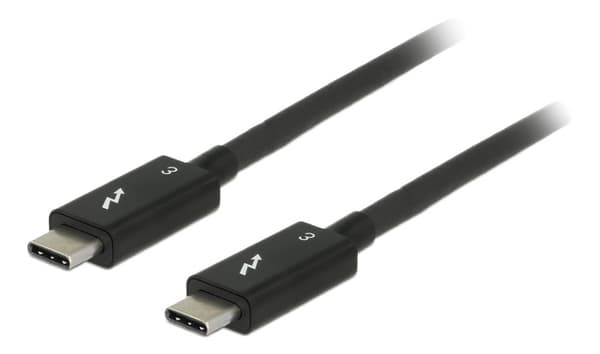 DeLOCK Thunderbolt 3 -kaapeli, 40Gbps, 0,5m, Cypress E-Marker, musta