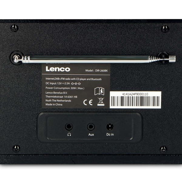 Lenco Internet / DAB+ / FM-radio med cd-afspiller og Bluetooth® Sort