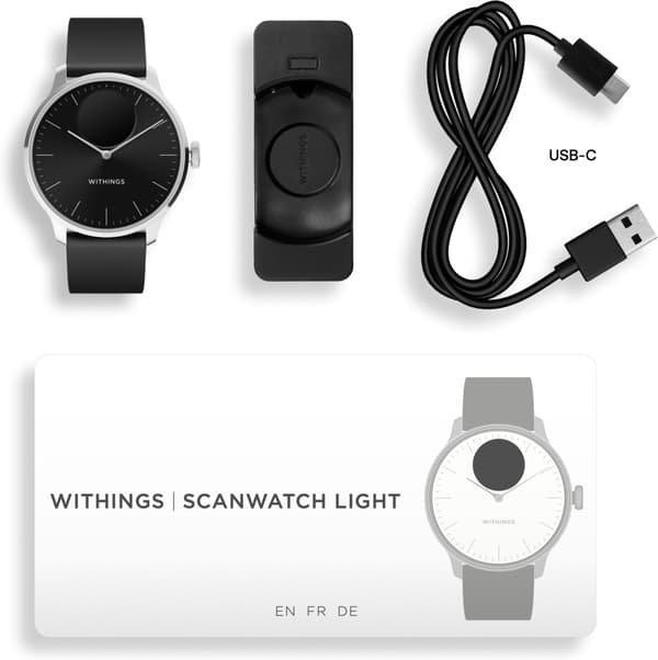 Withings Scanwatch Light smartklocka, 37 mm, svart