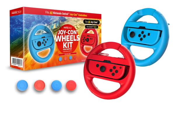 Maxx Tech Joy-Con hjul og grepssett for Nintendo Switch 2/1
