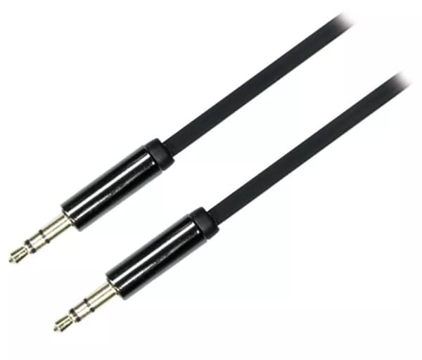 DELTACO lydkabel, 3,5mm han til 3,5mm han, 1m, sort